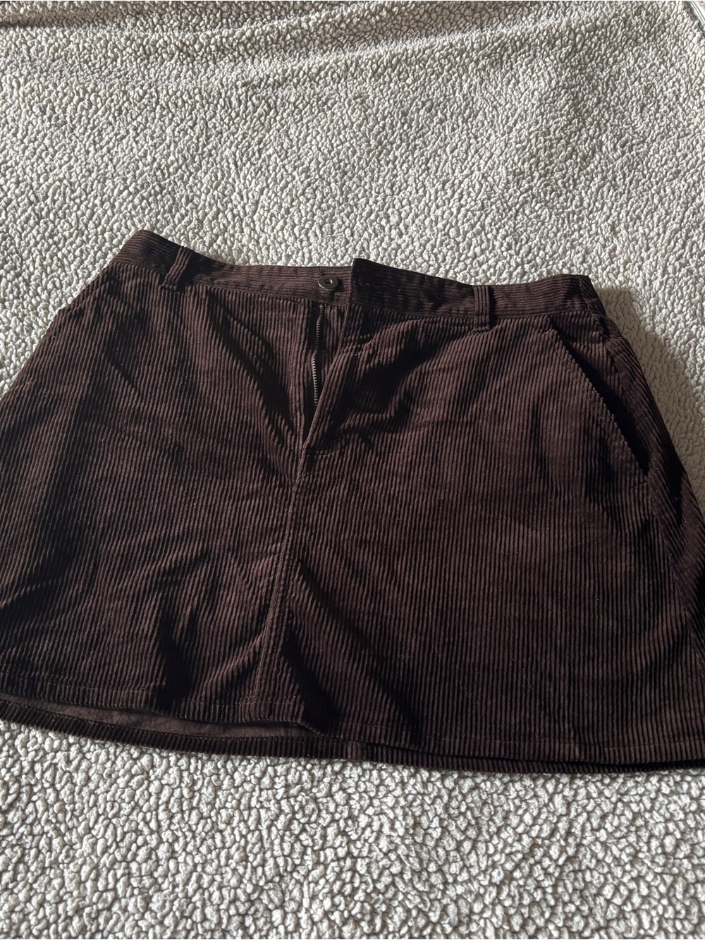 Uniqlo Brown Corduroy A-Line Mini Skirt